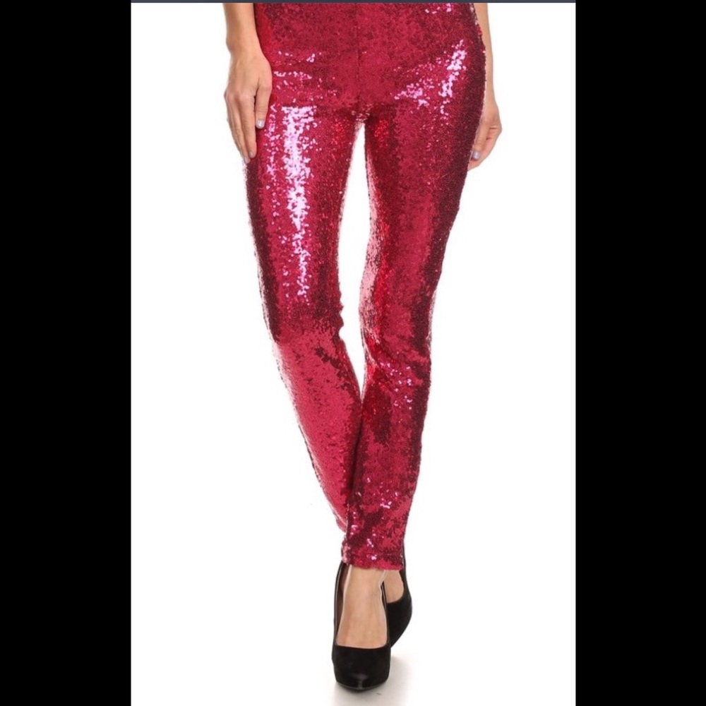 Hot Pink Sequined leggings!